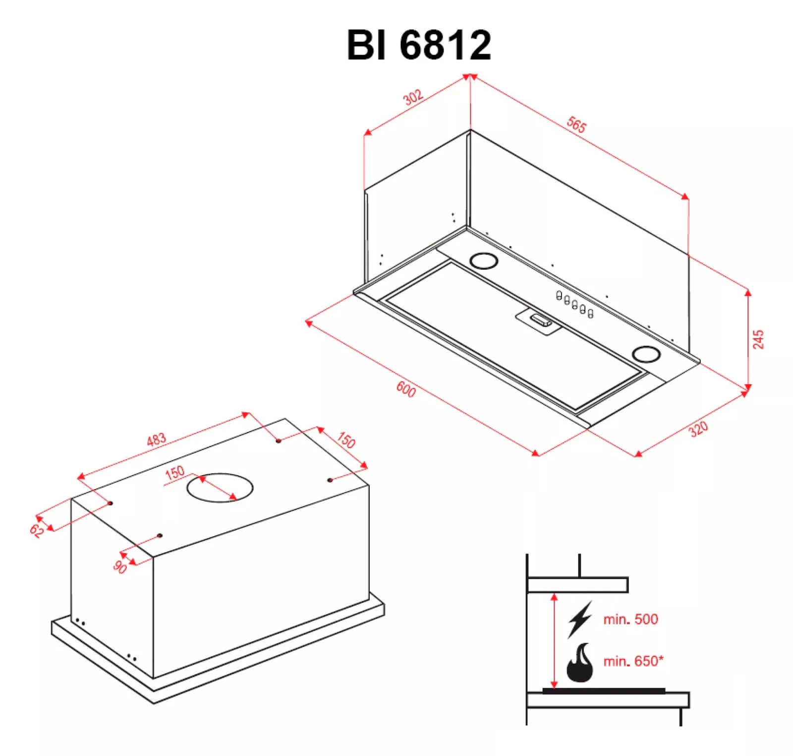 Витяжка кухонна Perfelli BI 6812 LED білий - фото 6