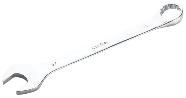 Ключ ріжково-накидний полірований 32 мм Сила (201082)