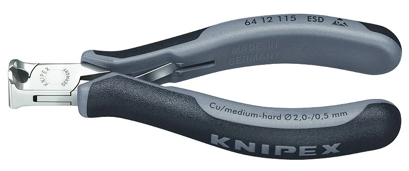 Кусачки торцеві для електроніки антистатичні Knipex L=115 мм (64 12 115 ESD)