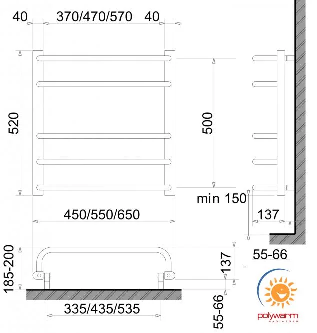 Рушникосушка Polywarm Tesla Sensor EU 5/65 Wi-Fi