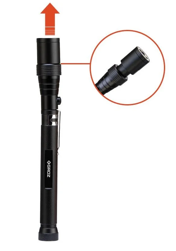 Ліхтарик телескопічний світлодіодний на батарейках 0.5W LED 30 Лм Groz LED-131 (55053)