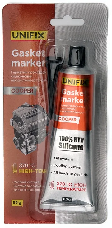 Герметик прокладок силіконовий високотемпературний 85г х 370°С Unifix Мідний (940014)