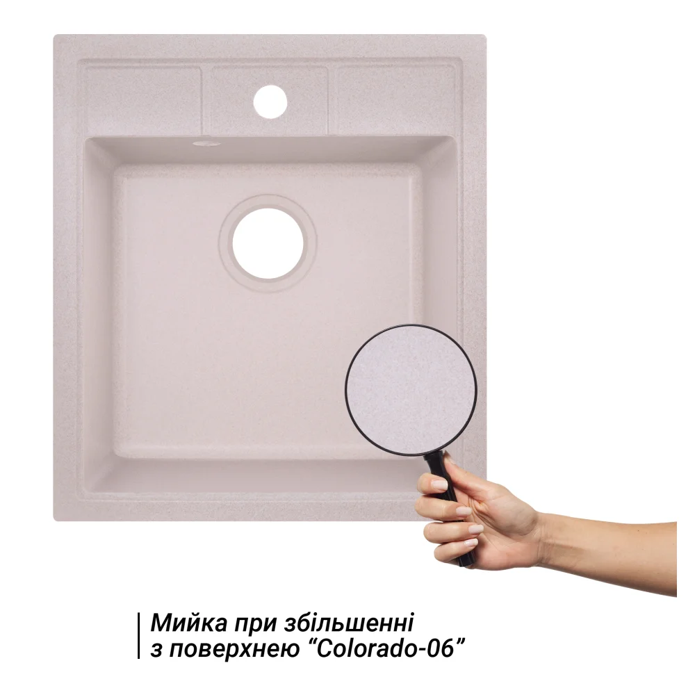 Кухонная мойка Lidz (COL-06) 460x515/200 Светло-бежевый - фото 3