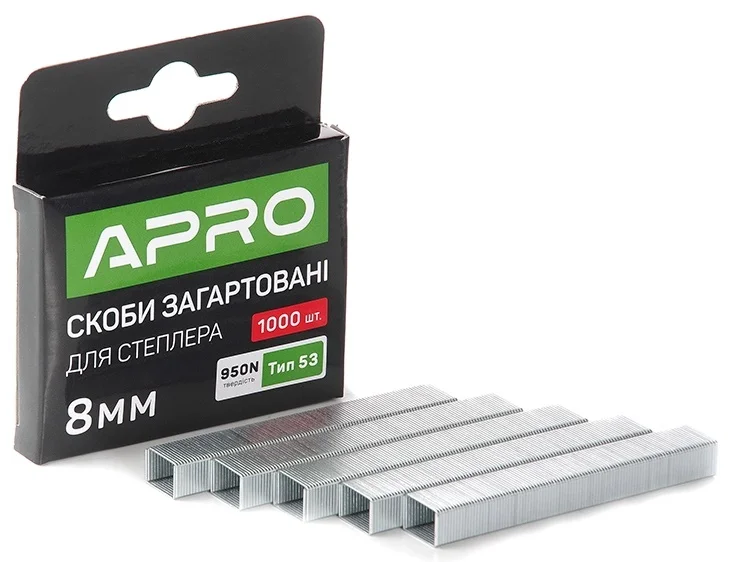 Скоби загартовані для степлера 8*11,3*0,7mm (1000 шт) Apro (680146)
