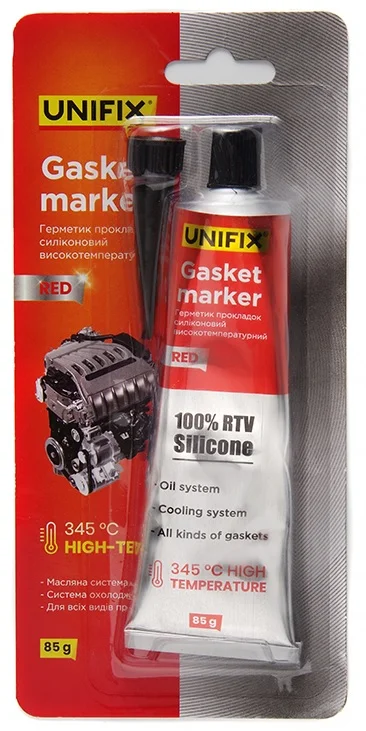 Герметик прокладок силіконовий високотемпературний 85г х 345°С Unifix Червоний (940013)