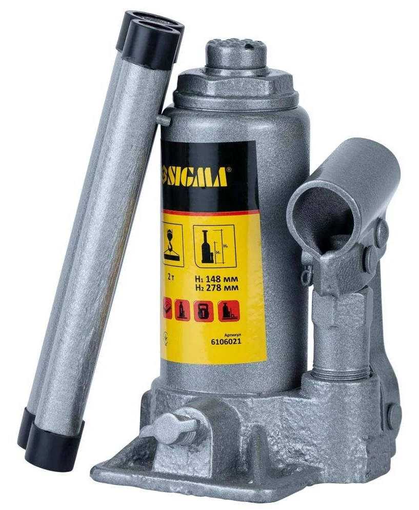 Домкрат гідравлічний пляшковий одноштоковий 2т Standard Sigma 6106021