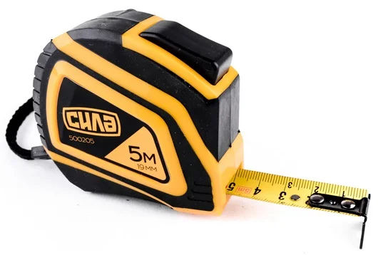 Рулетка прогумована з автостопом 5м х 19мм Сила (500205)