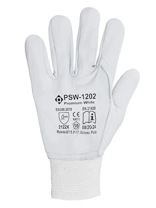 Рукавички шкіряні Driver PSW-1202 Premium White Р10 70086