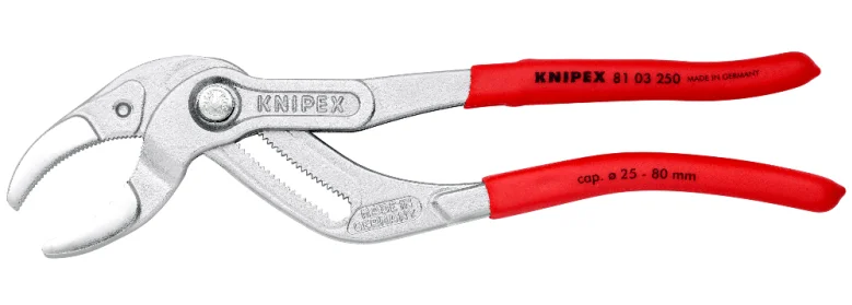 Щипці трубні для сифонів і з'єднувачів Knipex (25-80мм) L=250мм (81 03 250)