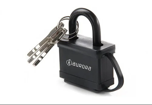 Замок навісний Extra прогумований (вологостійкий) 55x43x22мм, дисковий (фінський) ключ Aurora (840055)