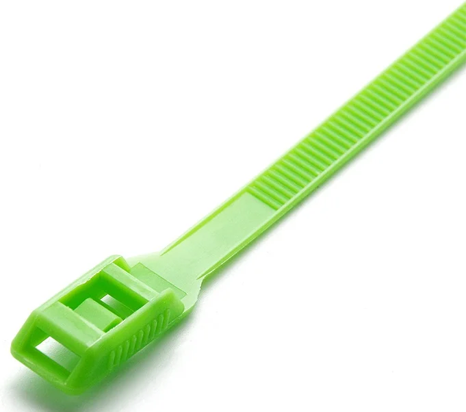 Стяжка нейлонова кабельна з низьким профілем замку 8x400 салатова Apro (CTLC-5015)