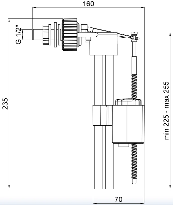 Клапан бічної подачі 1/2" Lidz (60 02 K002 01)