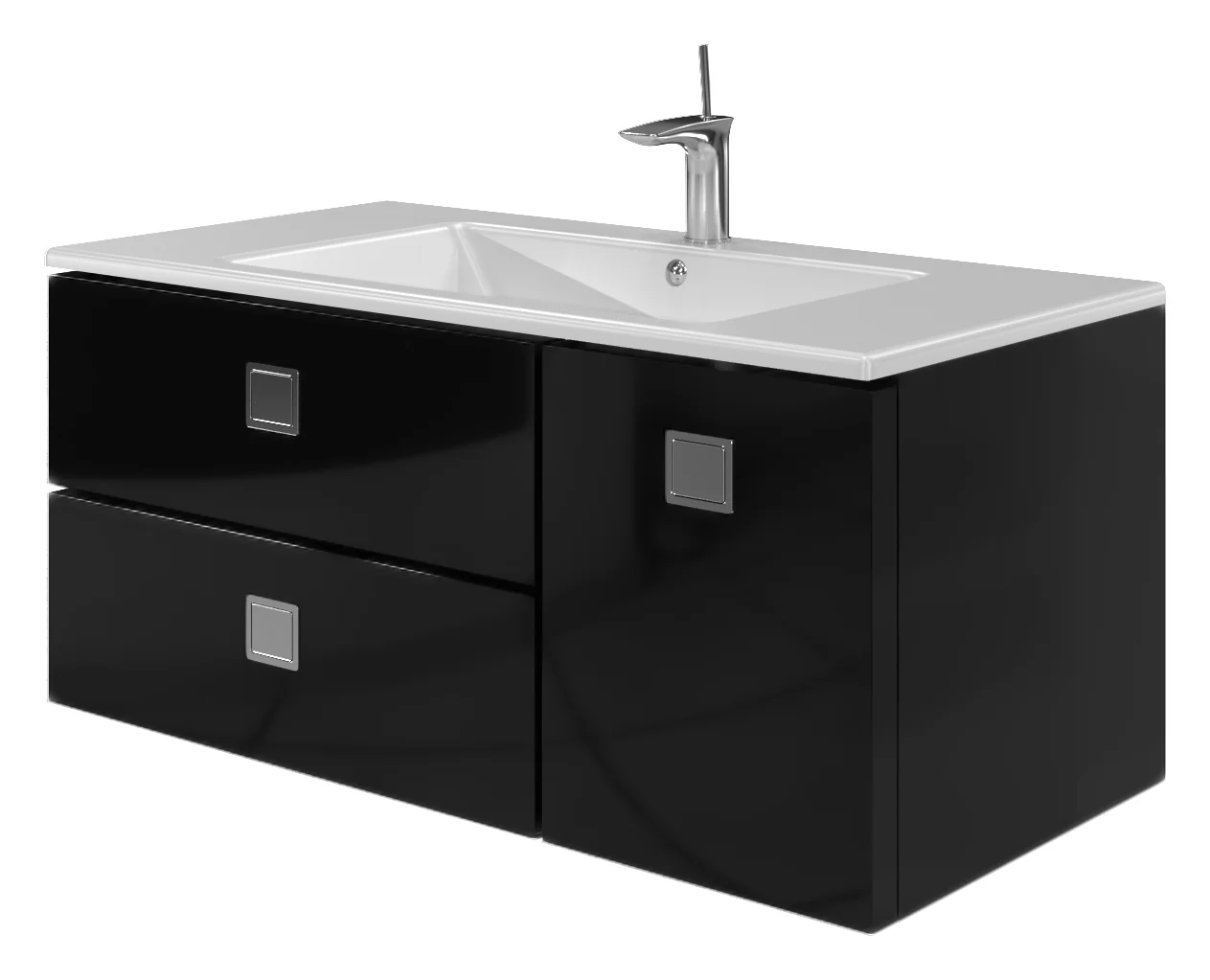 Тумба Botticelli Rimini Rm-100 с умывальником Marlen-100 Черный