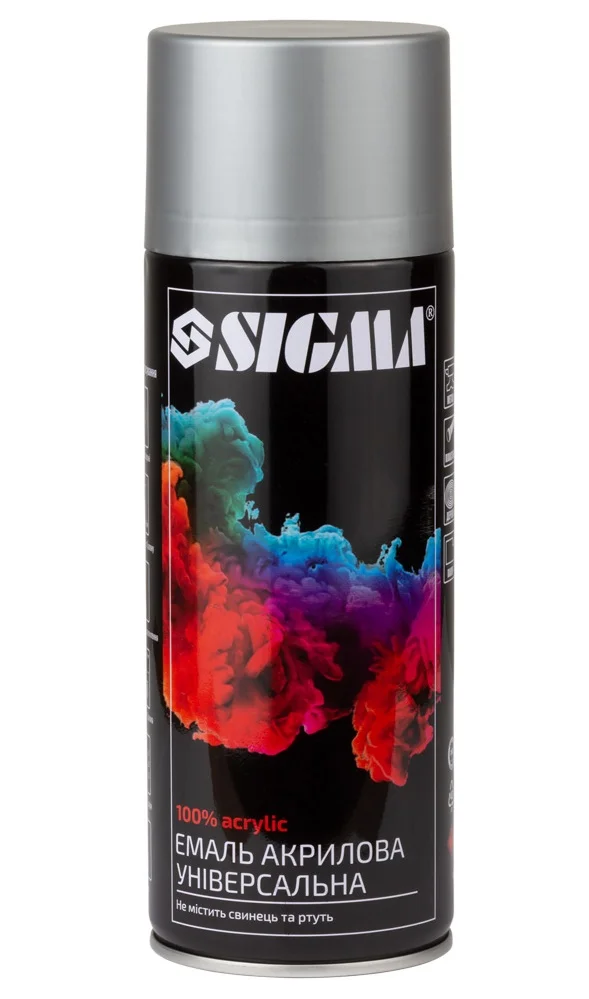 Емаль аерозольна акрилова RAL 9006 Срібний глянець 400мл Sigma 2736871