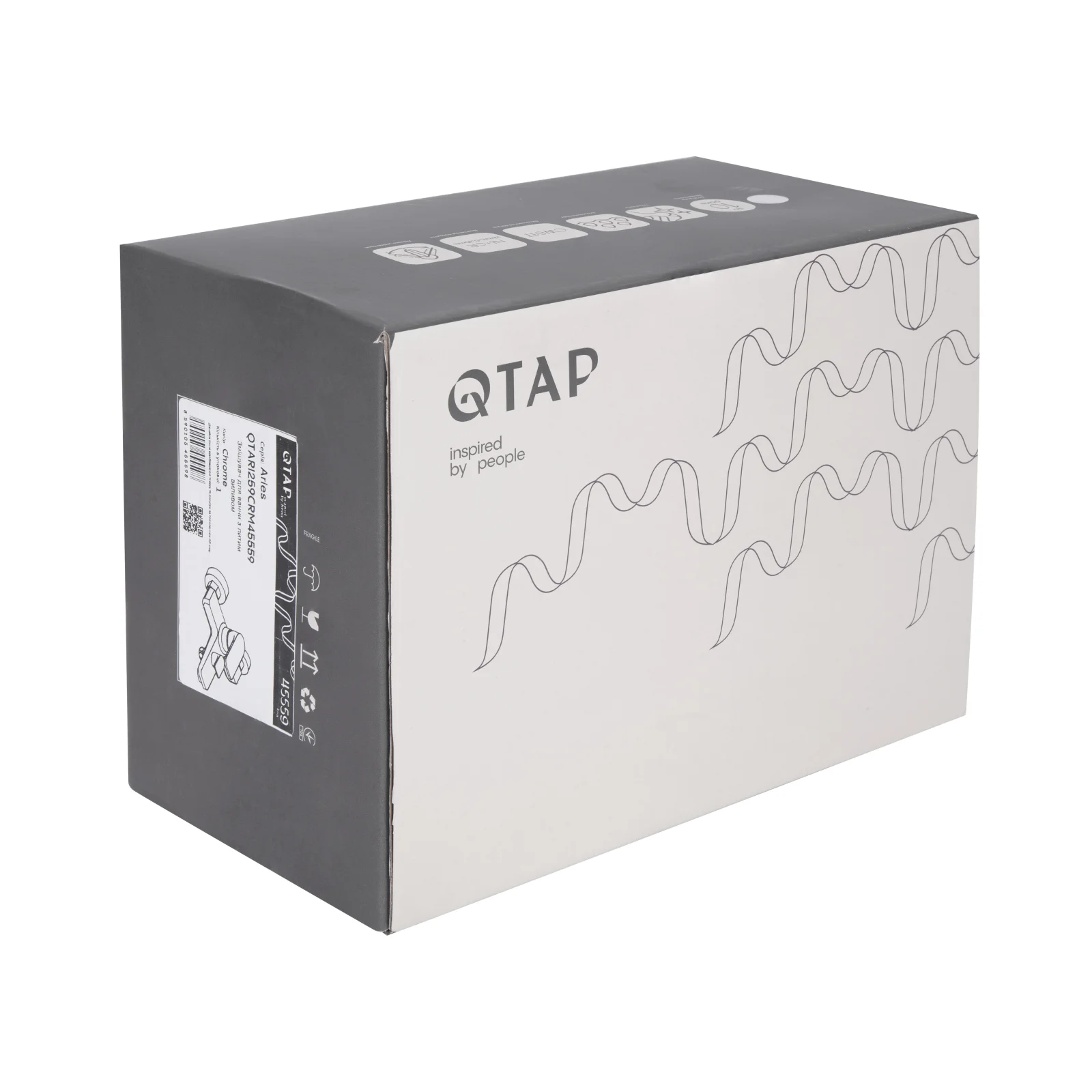 Смеситель для ванны Qtap Aries 259 Хром - фото 8