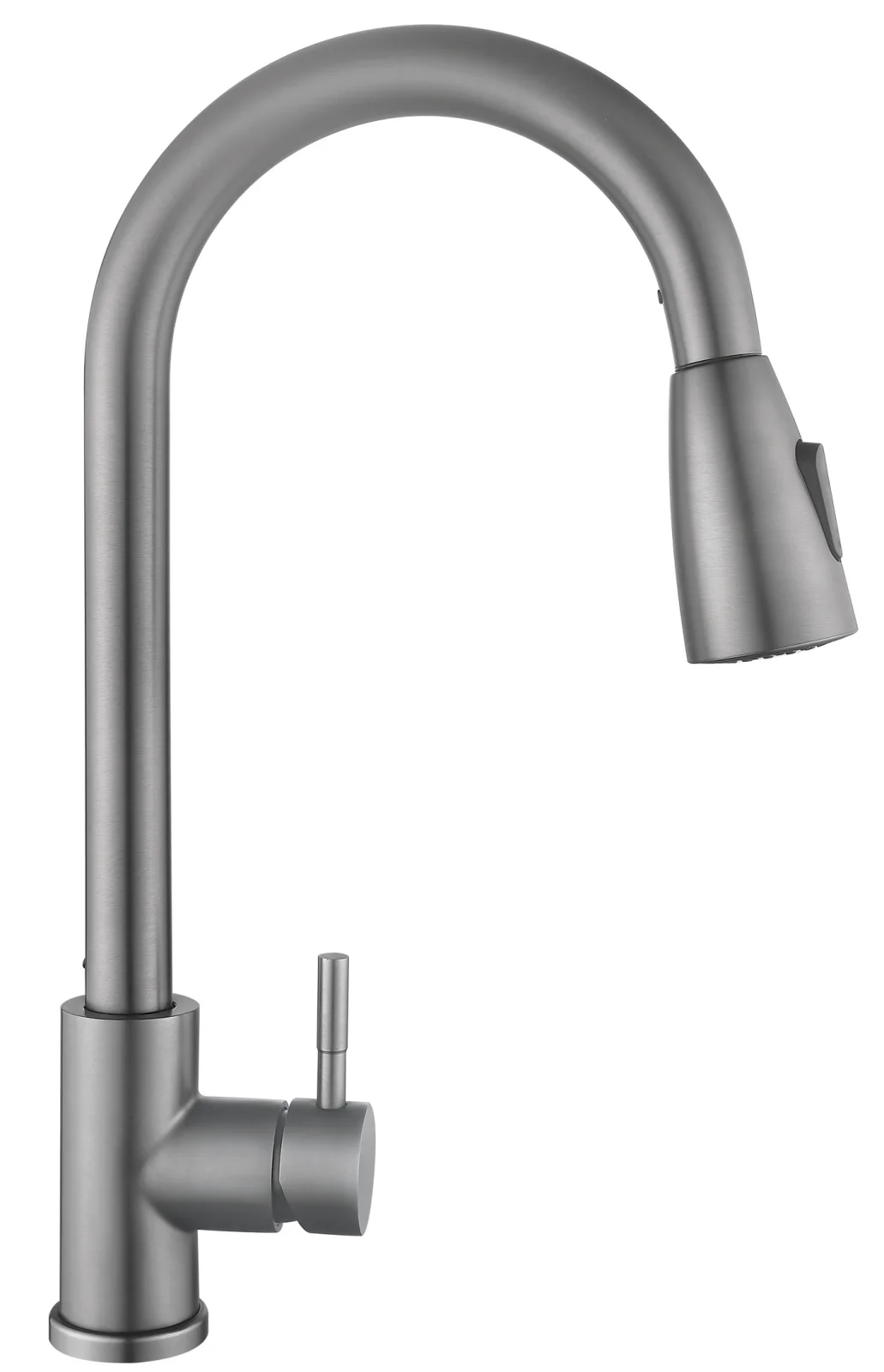 Змішувач для кухні Lidz Aria 015FL з висувним виливом Graphite (k35) - фото 3