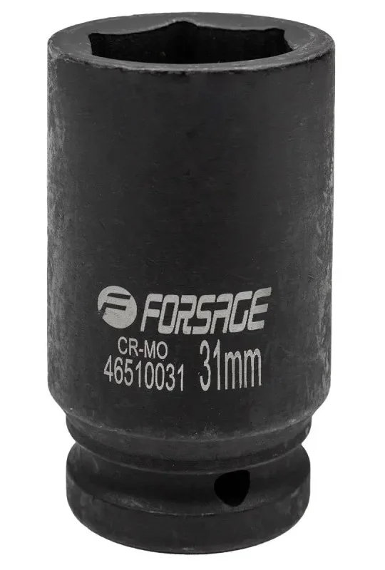 Ударна глибока торцева головка 6-гранна 31 мм 3/4" Forsage (F-46510031)