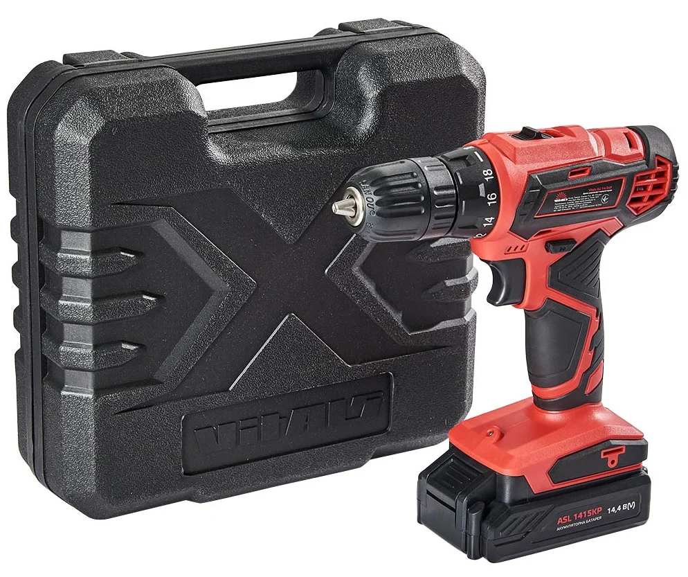 Дриль-шурупокрут акумуляторний 30 Нм, 1400 об/хв Vitals Master AU 14/2KP (181684)