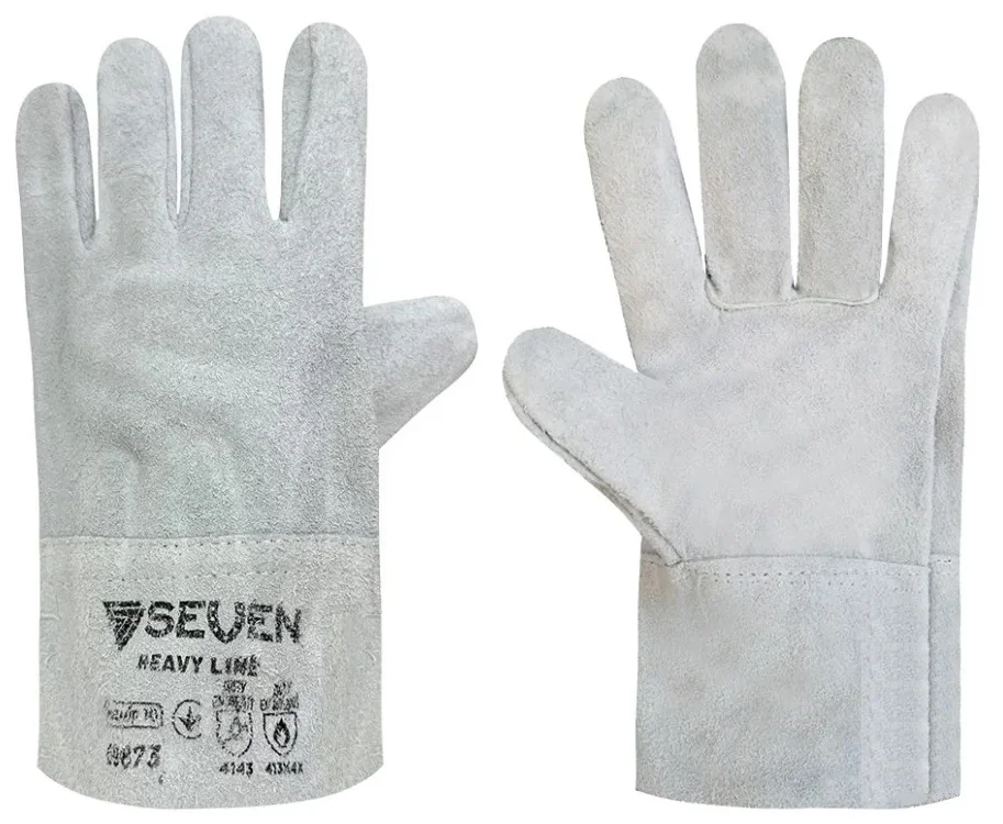 Рукавиця крага без підкладки сіра коротка Р10 HEAVY LINE Seven