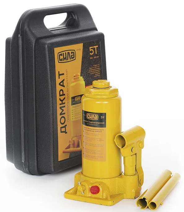 Домкрат гідравлічний пляшковий одноштоковий 5т Сила 271025
