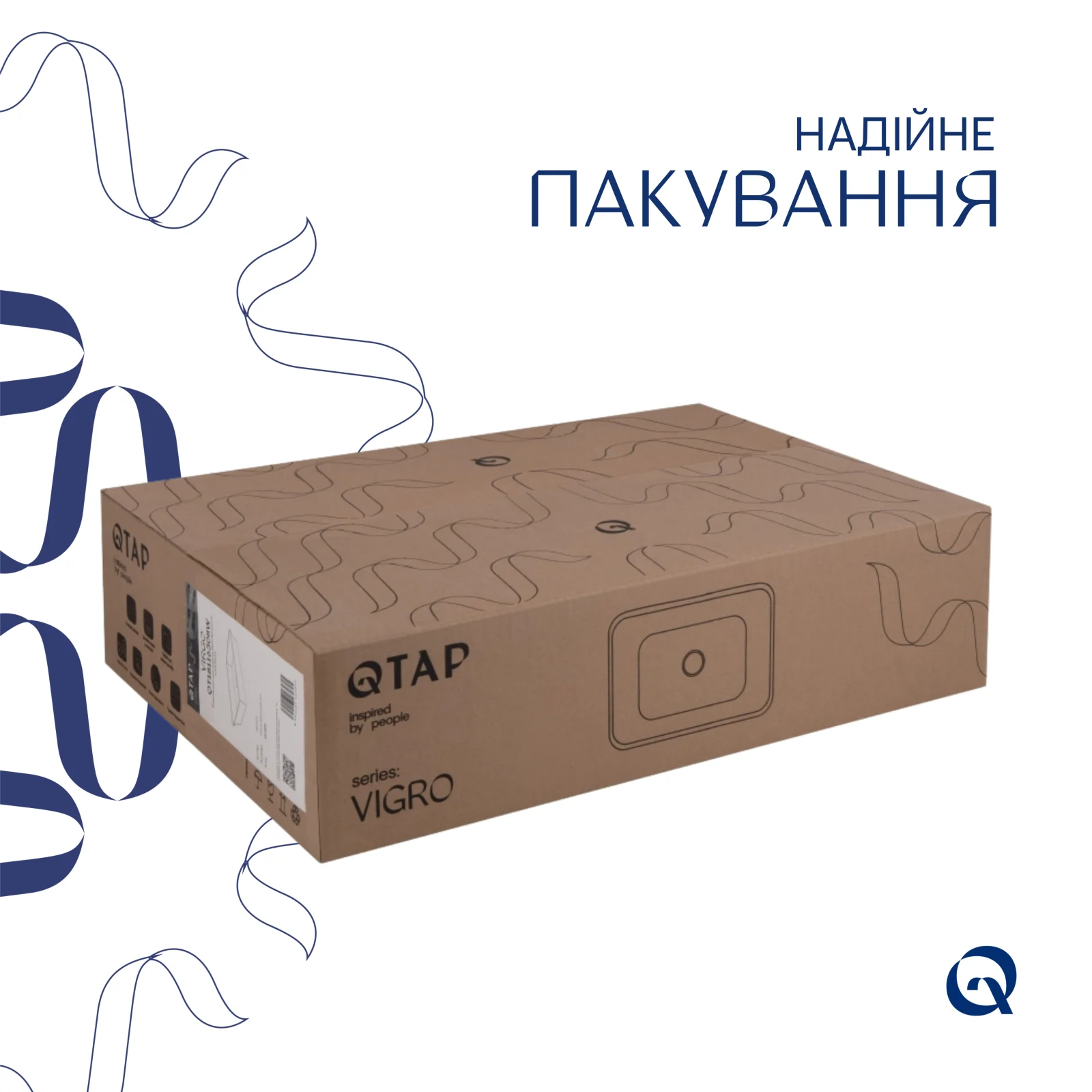 Раковина Qtap Virgo N прямоугольная без донного клапана Белый - фото 5