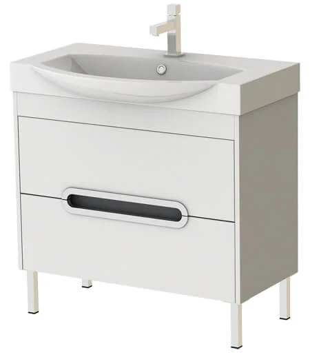 Тумба Ювента Monza Mn-85 з умивальником Plazma 85 Білий