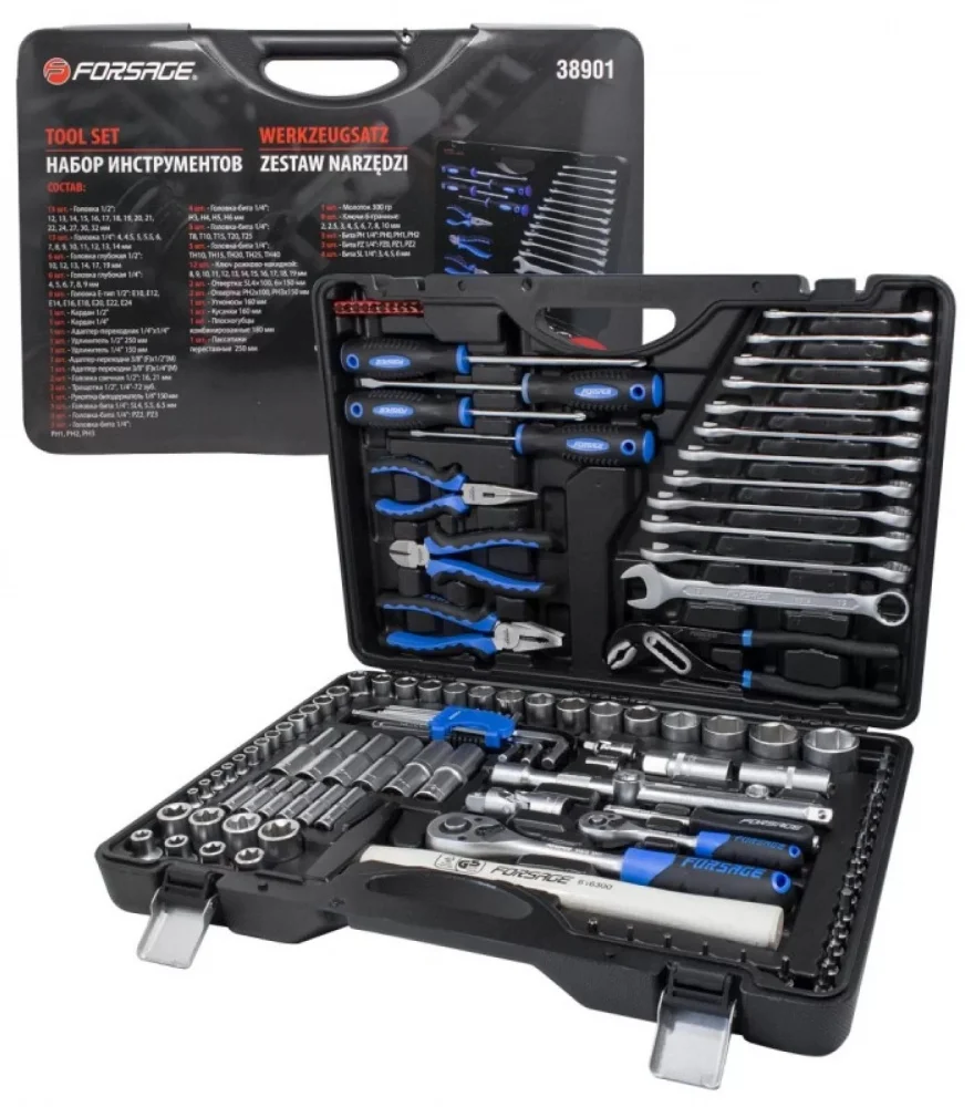 Набір інструментів 6-гранний 122 од 1/4", 1/2" Forsage (F-38901)