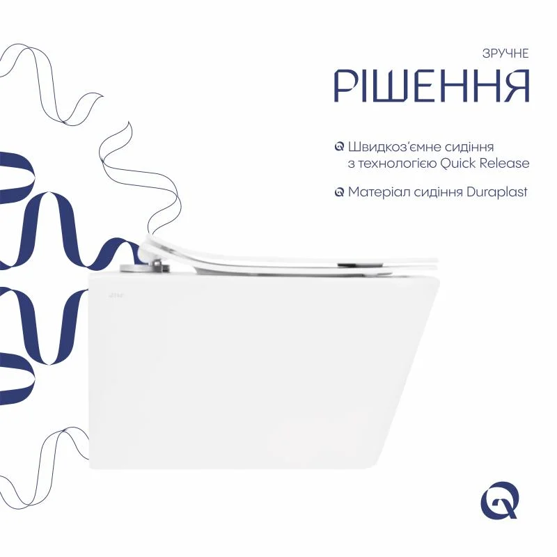 Унітаз підвісний Qtap Crow Rimless QT05335170W (Soft-close) - фото 4