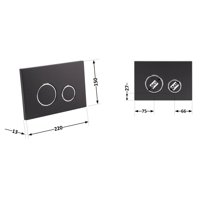 Панель змиву Qtap Nest QT0111M11V1146MB Чорний - фото 2