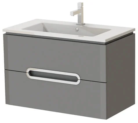 Тумба підвісна Ювента Prato Рr-85 з умивальником Atria 85 Сірий