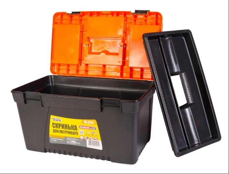 Скриня для інструментів з пластиковими замками органайзери 17" 432х248х240 мм MasterTool 79-2717