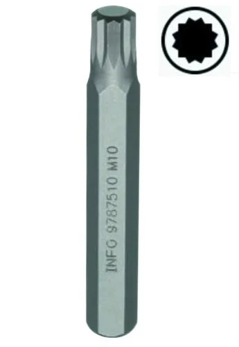 Біта 10мм L75мм SPLINE M12 INFO (9787512 I)