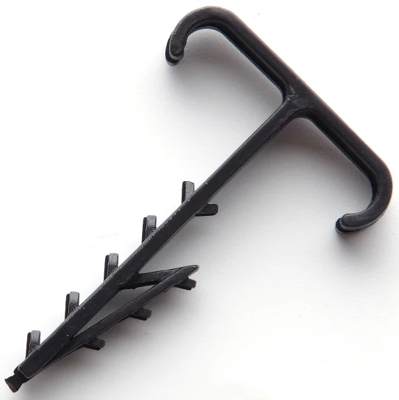 Дюбель-ялинка подвійна для пласких дротів 12x5 чорна Apro (100 шт) (FT-2125B)