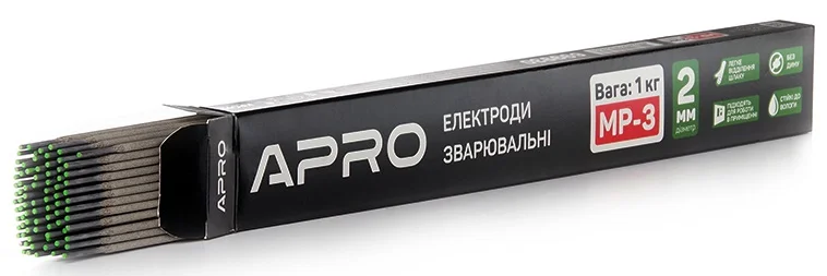 Електроди зварювальні 2мм 1кг Apro МР-3 (699930)