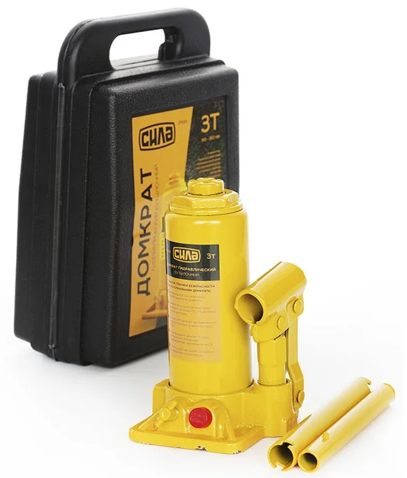 Домкрат гідравлічний пляшковий одноштоковий 3т Сила 271023