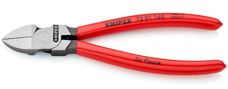 Кусачки діагональні для пластмаси з подовженим лезом Knipex L=160 мм (72 01 160)