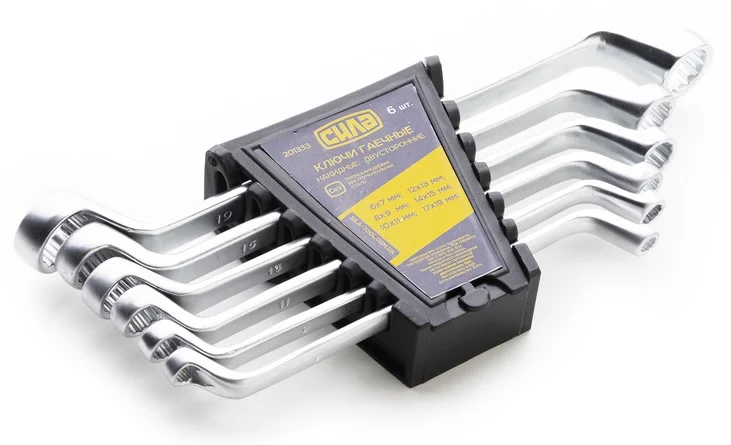 Набір накидних ключів 6-19 мм 6 од. кут 75° Сила (201333)