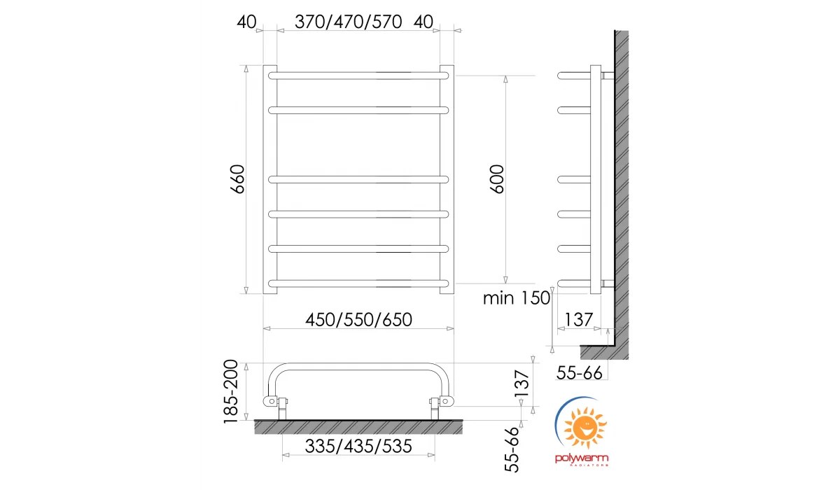 Рушникосушка Polywarm Tesla Sensor EU 6/55 Wi-Fi