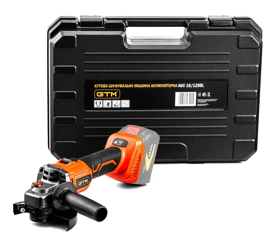 Аккумуляторная болгарка GTM AGC18/125BL (каркас)
