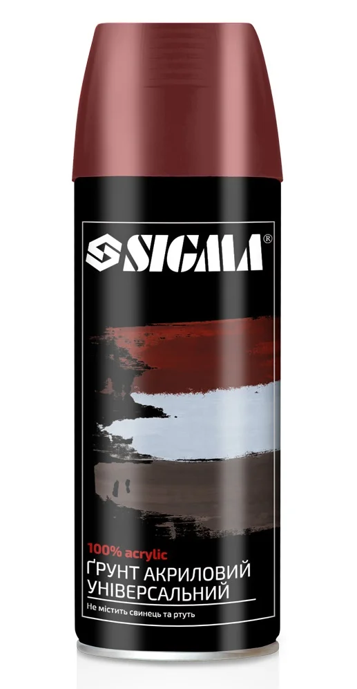 Ґрунт аерозольний акриловий RAL 3009 Оксидно-Червоний 400мл Sigma 2737541