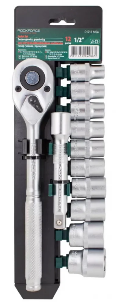 Набір головок 6-гранних 1/2" 12 предметів Rockforce (RF-012-5 MSA)