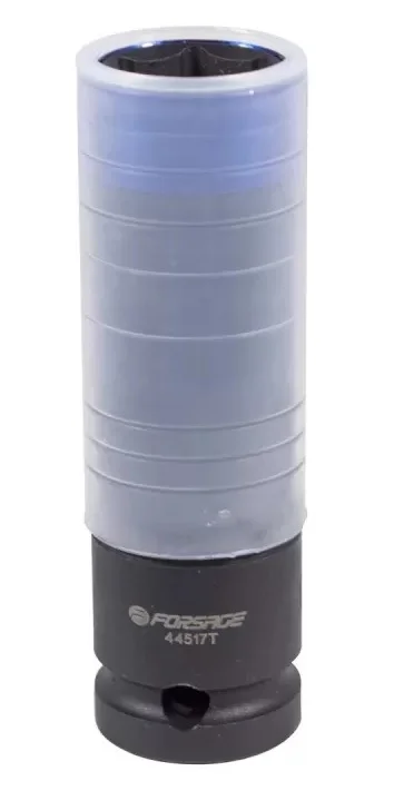 Ударна глибока торцева головка 6-гранна 17 мм 1/2" в захисному кожусі Forsage (F-44517T)