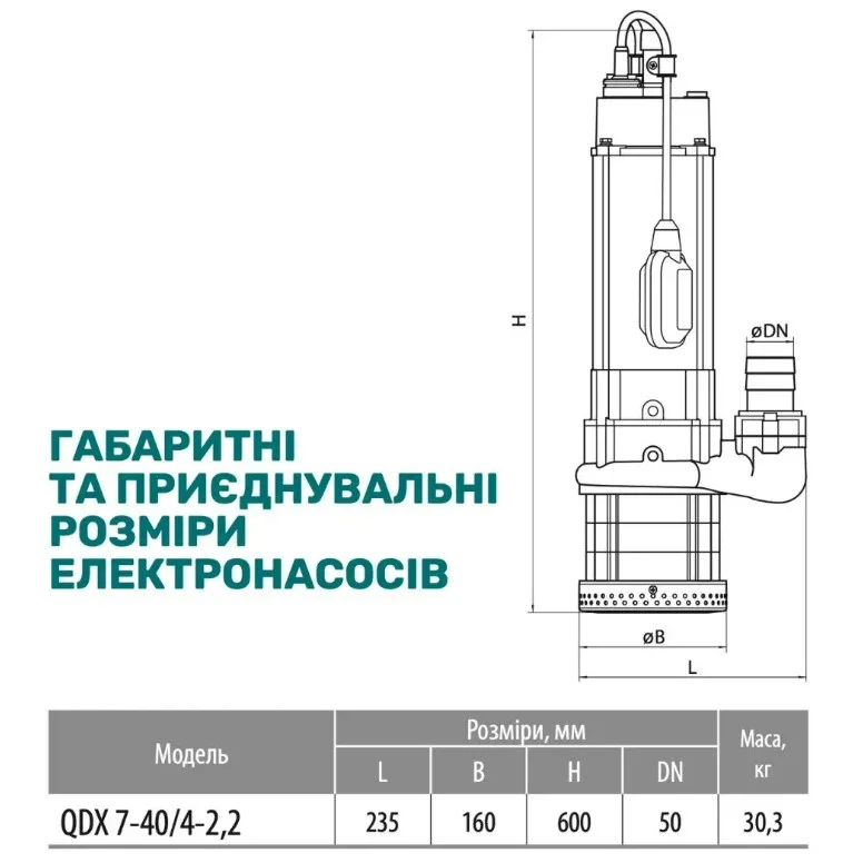 Дренажный насос NPO QDX 7-40/4-2.2F - фото 3