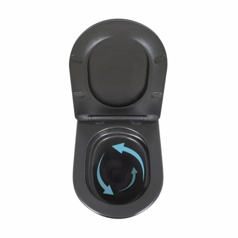 Унітаз підвісний Qtap Robin New Ultra Quiet QT13332381АSMB Чорний (Soft-close) - фото 6