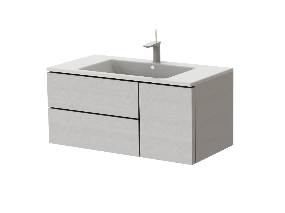 Тумба Botticelli Rimini Rm-100 з умивальником Marlen-100 Ясень Білий