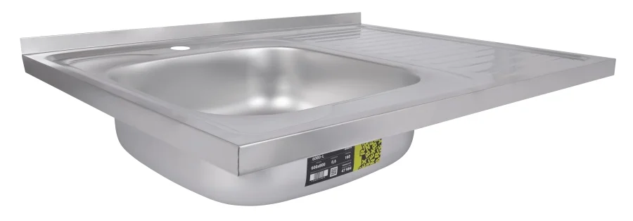 Кухонна мийка Brinex 6080-L (satin) 0,6 мм
