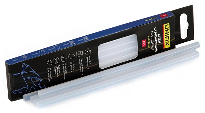 Клей стрижневий прозорий 7.0х200мм (6 шт) Unifix (951451)