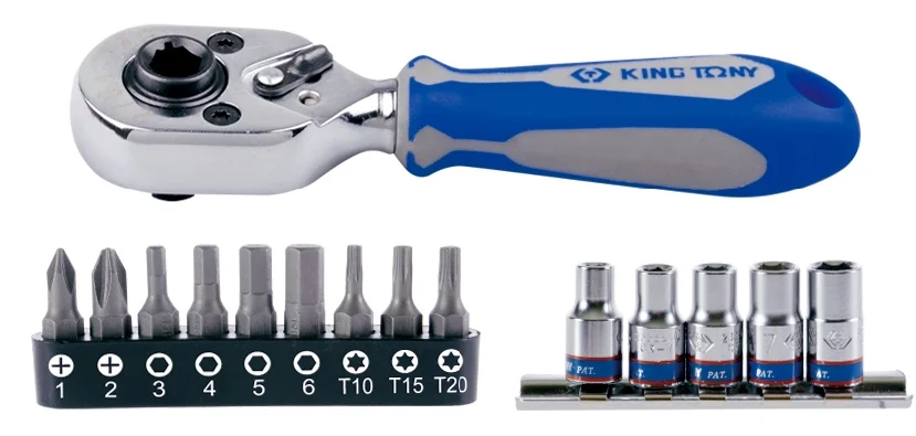 Набір біт King Tony 1/4" TORX, PH, HEX 15ед. (2515MR)