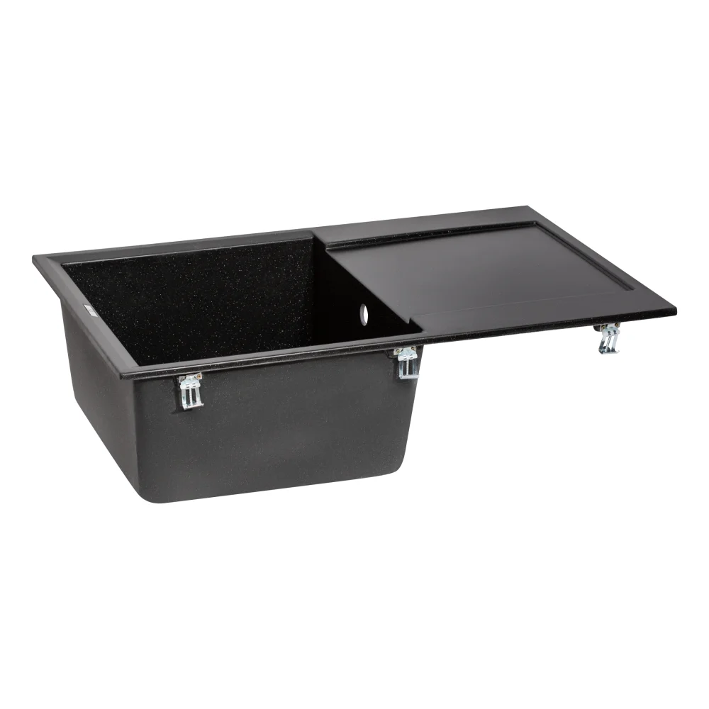 Кухонная мойка Lidz (BLM-14) 790x495/230 Черный металлик - фото 4