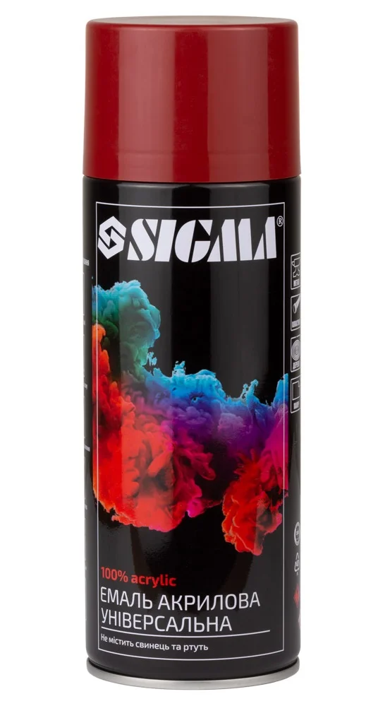 Емаль аерозольна акрилова RAL 3001 Сигнальний Червоний глянець 400мл Sigma 2736931